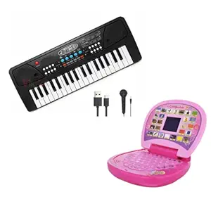 VikriDA Combo of 37 Key Piano Keyboard Toy with Learning English for Kids ( Assorted Color )
