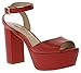 Produktbild Buffalo Schuhe Echtleder High Heels Plateau Riemchen Rot, Größenauswahl:41