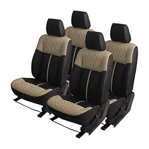 Autofurnish (HT-502 Caviar) Compatible with Honda Amaze 2018 3D Custom PU Leather Car Seat Covers-Brown