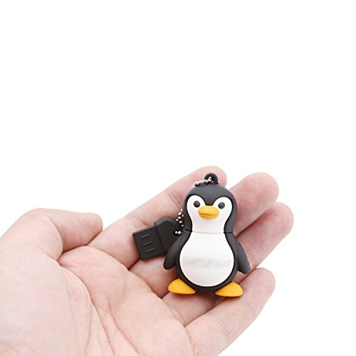 Simtyso niedlich Pinguin USB Stick 16GB Speicherstick 2.0 mit Schlüsselanhänger für Kinder Geschenk Schwarz(16g,Der Pinguin) - 3