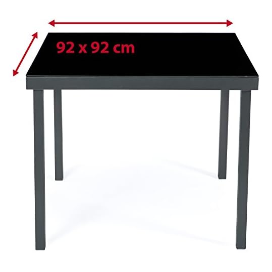 Ultranatura Gartentisch mit Glasplatte der Serie Korfu, Terrassentisch