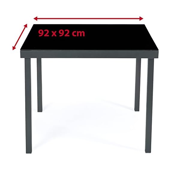 Ultranatura Gartentisch mit Glasplatte der Serie Korfu, Terrassentisch