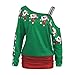 Produktbild EUZeo Winter Weihnachts Damen Heißer Einzigartiges Design Von Der Schulter Sweatshirt Bluse Tops