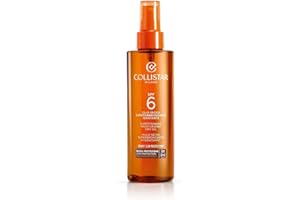 Collistar Olio Secco Superabbronzante Idratante SPF 6, Olio Spray per Viso, Corpo e Capelli, Resistente all' Acqua, Prolunga l' Abbronzantura e Protegge da Salsedine e Sole, non Unge, 200 ml