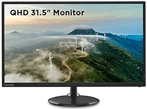 Lenovo 31.5-inch QHD Near Edgeless Monitor with IPS Panel, 75Hz, 250 Nits, 4ms, AMD FreeSync, TUV Certified Eye Comfort - D32q-20 (Raven Black)