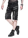 Kurze Hosen Devil Fashion M?nner Punk Gothic Mode Rei?verschluss kurze Hosen,XL