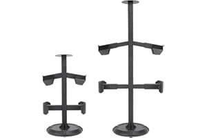 Zhongren Tactical Gear Stand Helmet Vest Belt Tree Rack Display Holder Adjustable Organizer for Military Training Easy to Install & Remove Used in Indoor Home Garage Shop Counter (Black)