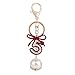 Price comparison product image 1xToruiwa Key Ring Key Chain Holder Key Pendant Hanging Ornaments Decorated with Rhinestones and Imitation Pearl for Car Key Handbag Phone Bag Decoration Craft Gift (Red Bowknot)