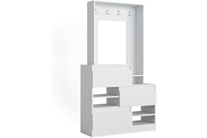 Vicco Armadio da ingresso Evia, Bianco, 100 x 180 cm