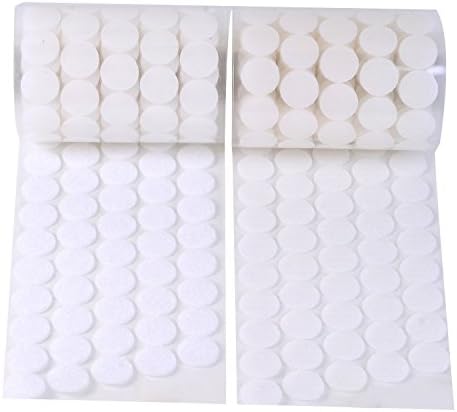 Beatife 300pcs (150 pairs) 2cm Diameter Sticky Back Nylon Coins Hook &amp; Loop Self Adhesive dots Tapes-White