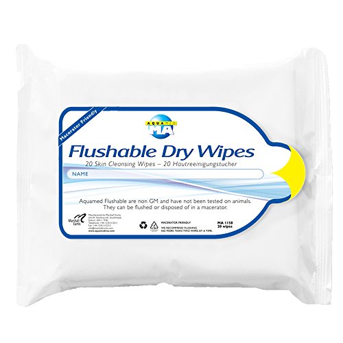 Aquamed Flushable Dry Wipes (22x24cm) Pack of 20