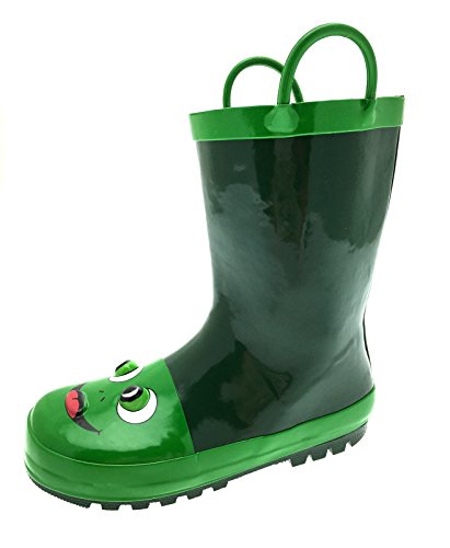 Lora Dora Botas de agua para niñas con diseño en 3D y asas, color Verde, talla 32 EU Niño