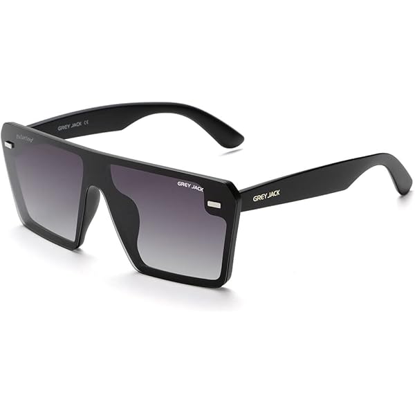 Buy grey jack Flat Top Square Shape Polarized Sunglasses for