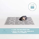 Tapis de Jeu Enfant et Bébé | Tapis eveil | Esthétique et élégant - Anti-choc et protège des chutes - Dalles mousse épaisse et non toxique - Sans odeur - Nettoyage facile - gris et blanc