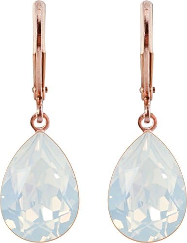 Raindrop earrings, rose, gold plated with Swarovski crystal