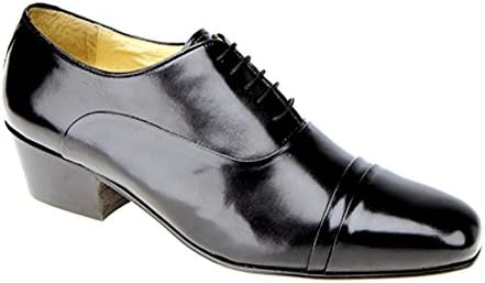 Mens Cuban Heel Folded Toe Cap 5 Eyelet Oxford Shoes UK sizes 6,7,8,9,10,11,12,