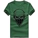 Produktbild ASHOP Herren Mode Bedrucktes T-Shirt Rundhals Kurzarmshirt Vintage T-Shirt Print Shirt Muscle Slim Fit Sweatshirt für deinen trainierten Körper (M-3XL) (Grün, L)