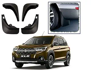 DS ENTERPRISE Plastic Mud Flaps for Maruti Suzuki XL6 All Models - Black Color (Pack of 4)