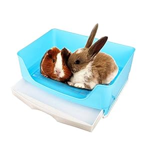 Súper Gran Caja de Basura para Mascotas, Animales Pequeños Baño de Conejo Inodoro Conejo Litera Ropa de Cama Conejillo de Indias Lavabo de Chinchilla Bandeja de la Litera Erizo Visón Hurón