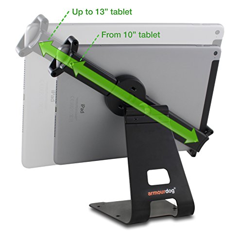 Armourdog sichere Universal-Halterung und Ständer für Tablets. Mit Sicherheitskabel und Schloss. 360 Grad Kipp- und Drehhalterung. Für Apple iPad Air & iPad 2/3/4, Lenovo ThinkPad 10 & Miix 700, Microsoft Surface und Surface Pro, Dell Venue, HP ElitePad, Samsung Galaxy Tab und andere Android-Tablets. Kompatibel mit den meisten Laptops in den Größen 17,8 cm, 20,3 cm, 22,9 cm, 25,4 cm, 27,9 cm - 2