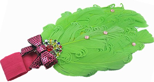 Lovely Girls Baby Headbands,Feather,Green