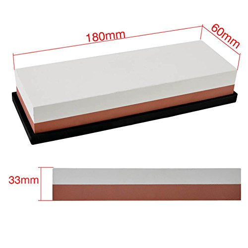 IDEALEBEN Wetzstein Schleifstein mit zweiseitige Körnung 3000/8000 mit Anti-Rutsch Silikon Halterung - 4