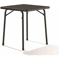 Sieger 211/G Garten-Klapptisch mit mecalit-Pro-Platte 70 x 70 cm, Stahlrohrgestell eisengrau, Tischplatte Schieferdekor…