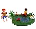 Produktbild playmobil ® - Landschaft Blumenwiese Wiese mit See Teich 2 Kinder beim Spielen - Strauch Blumen