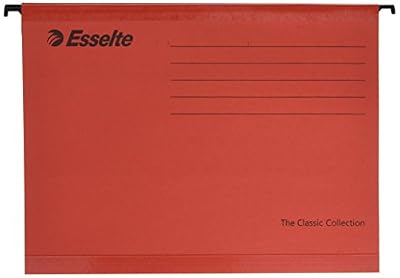 Esselte - Lot de 25 dossiers suspendus classiques renforcés - A4 - Onglets inclus 1 Red