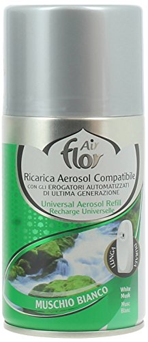 Air Flor, Ricarica Aerosol Universale per Erogatori Automatizzati, Profumo Muschio Bianco, 250 ml