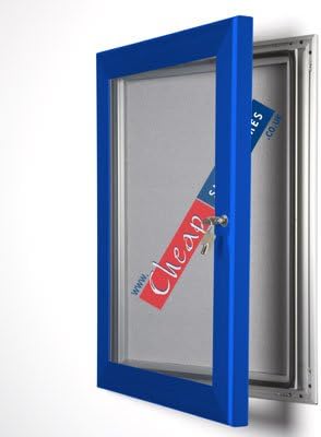 A4 Ultramarine Blue Lockable Pin Board