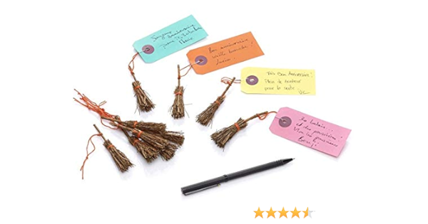10 Mini Balais A Message Pour Un Anniversaire Amazon Fr Fournitures De Bureau