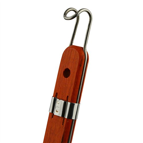 SODIAL(R)Holzgriff Edelstahl Kueche Ware Knoedel Nudeln Sieb Loeffel mit Stiel 5.3″ x 4.9″ - 6