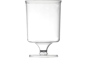 ADISERVE 400 Verres à Pied réutilisables-Verres Plastique Transparents 16 cl Conditionnement au Carton