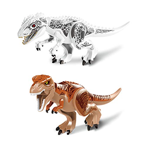 YVSoo Dinosaurios Juguetes 2Pcs DIY Figuras de Dinosaurios Set Bloque de Construcción Dinosaurio del Mundo Juguete Juego para Ninos (One Size, F)