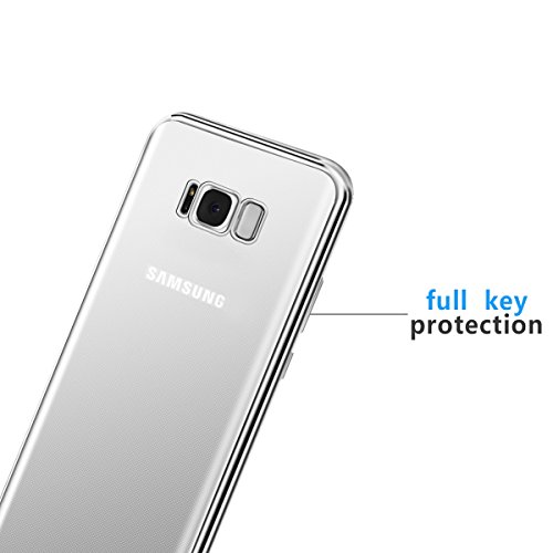 Funda Galaxy S8 Plus BIGMEDA Carcasa Samsung Galaxy S8 Plus TPU Flexible Silicona Protectora Case Ultra Slim Transparente Ultra Hibrida Protectora Case Cover para Samsung Galaxy S8 Plus Bumper Plata 