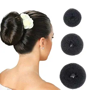 Wizme Hair Puff Volumizer And Bun Donut Maker For Girls And Women Set Of 3 Pcs Pack Of 1