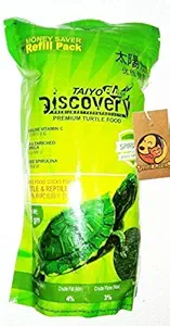 Taiyo Pluss Discovery Premium Turtle Food with Free Key Ring (500g Refill Pouch) by Foodie Puppies