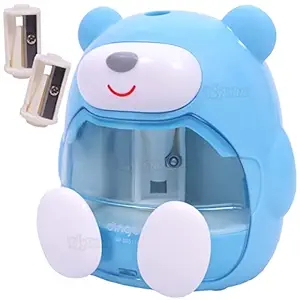 Toyshine Battery Operated Bear Pencil Sharpeners for Kids, Adults, Office Use and Artists - Blue