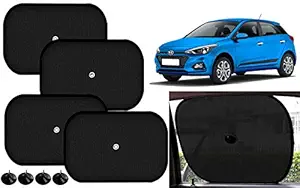 Auto Kite 60 GSM Car Side Window Black Chipkoo Sunshade Curtains 4pcs for - I20 Elite 2018