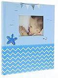 60 páginas blancas Álbum de fotos (nacimiento Wonderland azul 60 páginas blancas, 500 Pastillas doble cara gratuitos., dimensiones 29 x 32 cm; Hasta 300 fotos 10 x 15 cm, existe aussi en rosa