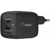Belkin &Ccedil;ift USB-C Duvar Şarj Cihazı 45W, iPhone 14, 13, 12, Pro, Pro Max, iPad Pro 12.9, 11, MacBook, Galaxy S23, S23+, Ultra