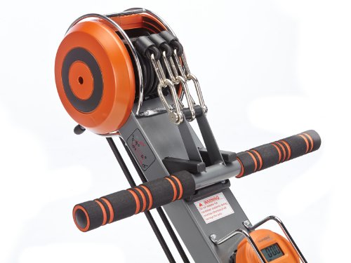 skandika Rudergerät Regatta Regatta Multi Gym Poseidon SF-1150, Geräusch-/Wartungsarmes Bremssystem über polyfiber Zugsystem, zusammenklappbar, Multifunktionstrainingscomputer, schwarz/orange - 8