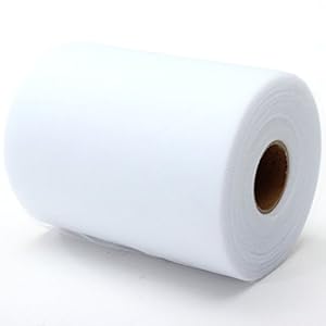 Tinksky 6 «x100YD Rollos de tul de novia carrete de Tulle para la decoración de arte de fiesta de boda (blanco)