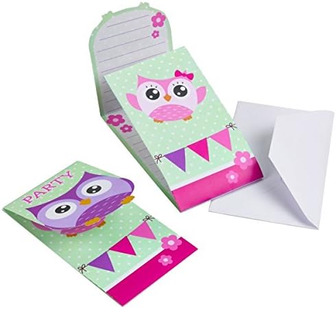 Amscan Owls 16-Piece Invitation Set for Child's Party / Birthday Party / Theme Party