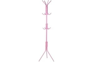 DAMOHONY Perchero Organizador de Perchas de Pie para Abrigos y Sombreros, Hall Coat Tree, Perchero de Metal, Soporte para Ropa, 12 Ganchos, Soporte de Piso para Chaqueta, Bolso, Bufanda, Paraguas