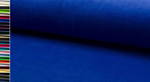 StoffBook EDEL BAUMWOLLE STRETCH SAMTSTOFF NICKISAMT STOFF STOFFE, D346 (Royalblau)