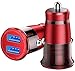Produktbild Auto-Ladegerät,CAFELE Mini USB Auto Adapter KFZ Ladegerät 2- USB Port 5V / 3.1A mit Aluminium-Legierung Gehäuse für iPhone X/XS/XR/8/ 8+, iPad Air / Mini, Galaxy S9/S8, Huawei P20 Pro/ Mate 10 Pro/ Huawei P10 usw(rot)