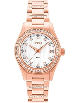 CHRIST times Damen-Armbanduhr Analog Quarz One Size, perlmutt, rosé