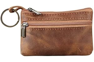 YWYHHM Leather Mens Tray Purse, Coin Holder, Cash Change Wallet, Key Holder, Money Pouch, Gifts for Men Dad Father (Brown-1)